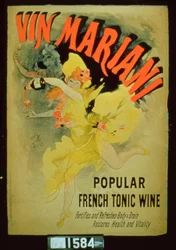 Plakat reklamujący "Mariani Wine, popularne francuskie wino tonizujące".